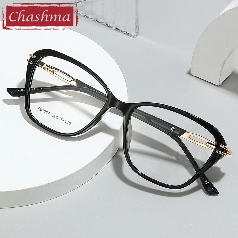 Chashma Prescription Glasses Women Elegant Cat Eye Optical Eyewear TR 90 Alloy Eyeglasses Frames Spectacles for Lenses Gafas