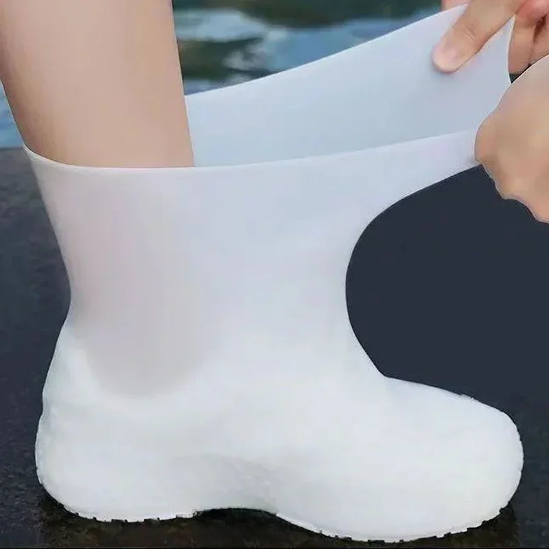Couvre-chaussures imperméables en Silicone, bottes de pluie antidérapantes, baskets unisexes, protection pour l'extérieur, jour de pluie, couvre-chaussures réutilisables