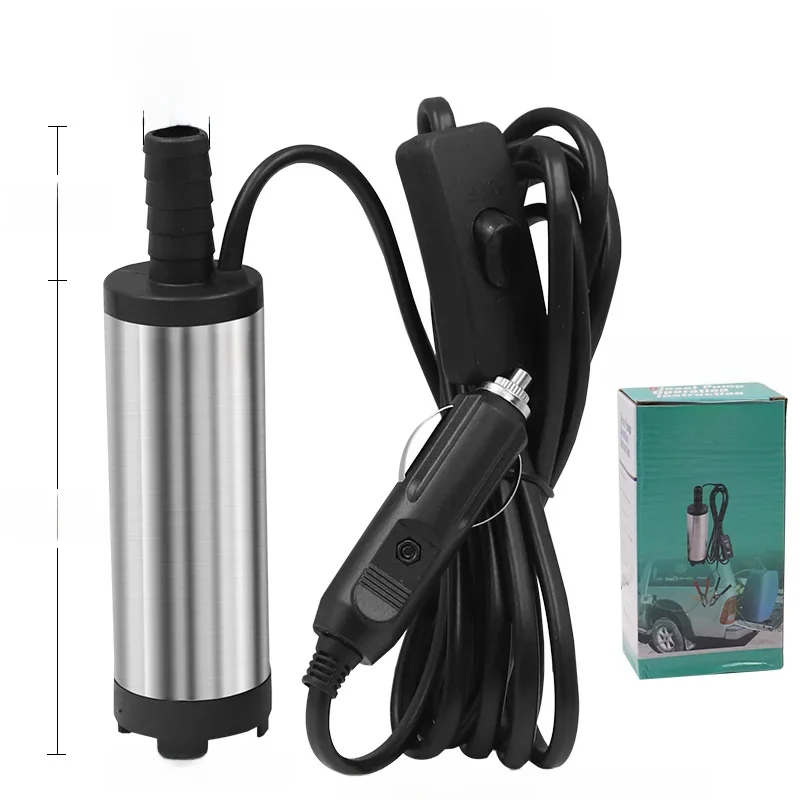 12V DC Diesel Fuel Water Oil Car Camping Fishing Zatapialna pompa transferowa — zdjęcie 2