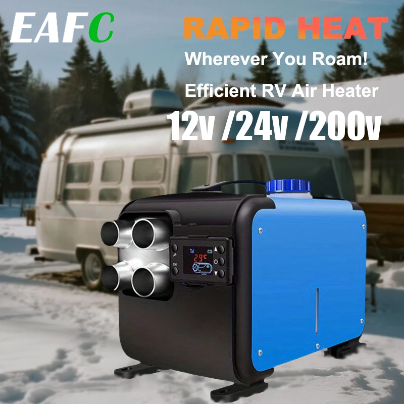 Nagrzewnica samochodowa EAFC na olej napędowy 12V 24V 220V, nagrzewnica postojowa, ogrzewacz powietrza, bezprzewodowy pilot LCD, podgrzewacz silnika