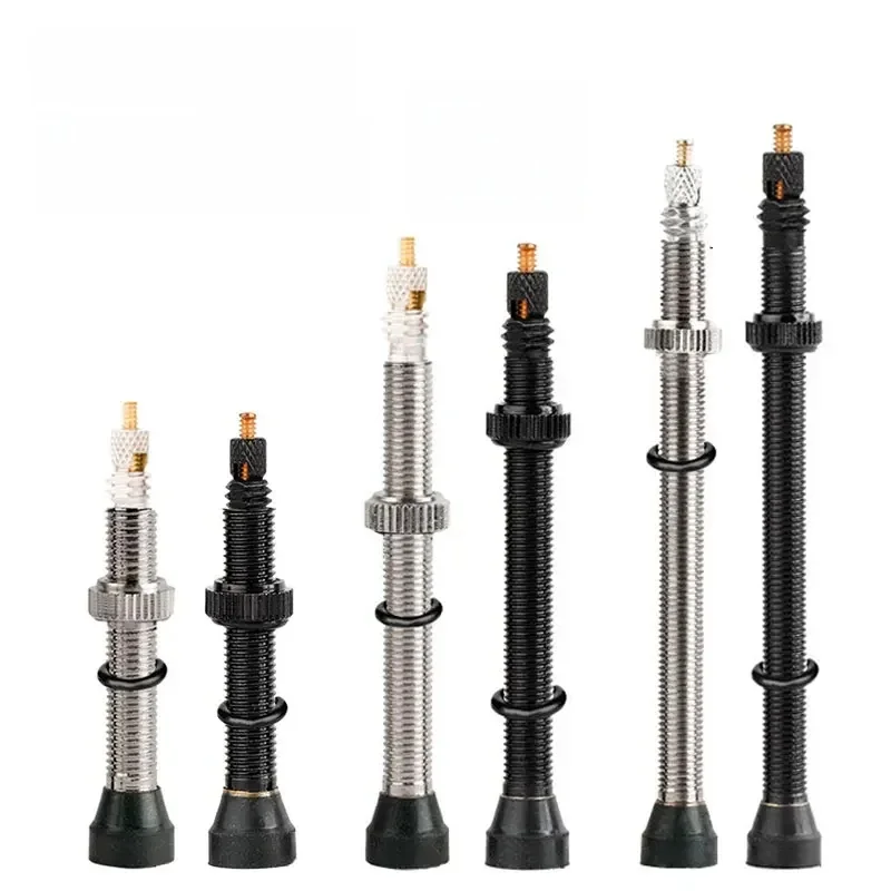 AliExpress DEEMOUNT 2PCS Presta Valves Bicycle Tubeless Rim Nipples F/V 40/60/80mm Nozzle Brass Core Brass Stem Round Base