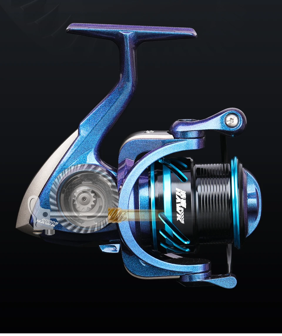TSURINOYA Angelrolle HAWK 2000S 2500S 3000S Flache Spule Weitwurfrolle für Süß- und Salzwasser Eisfischen Spinnrolle Bass – Detail 25