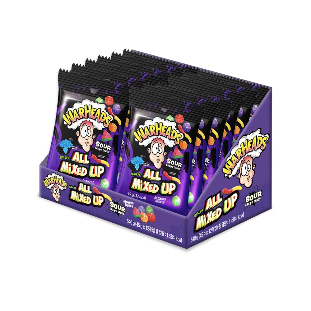 12 warheads all-mix de-up sown jelly 45g