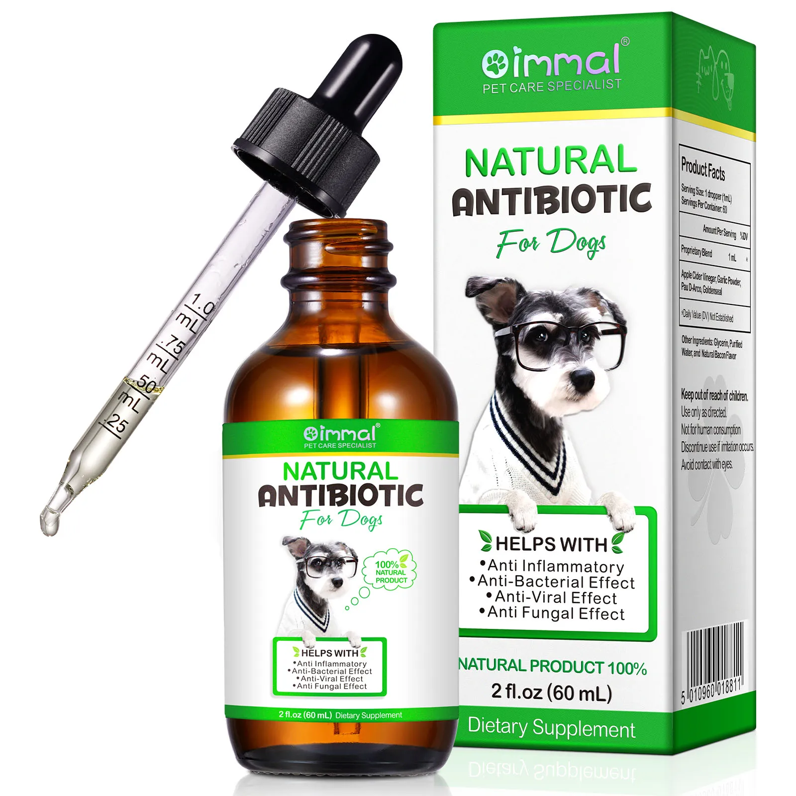 Antibiotiques naturels pour chiens et chats Soutient les animaux avec effet anti-inflammatoire, antibactérien, antiviral et antifongique