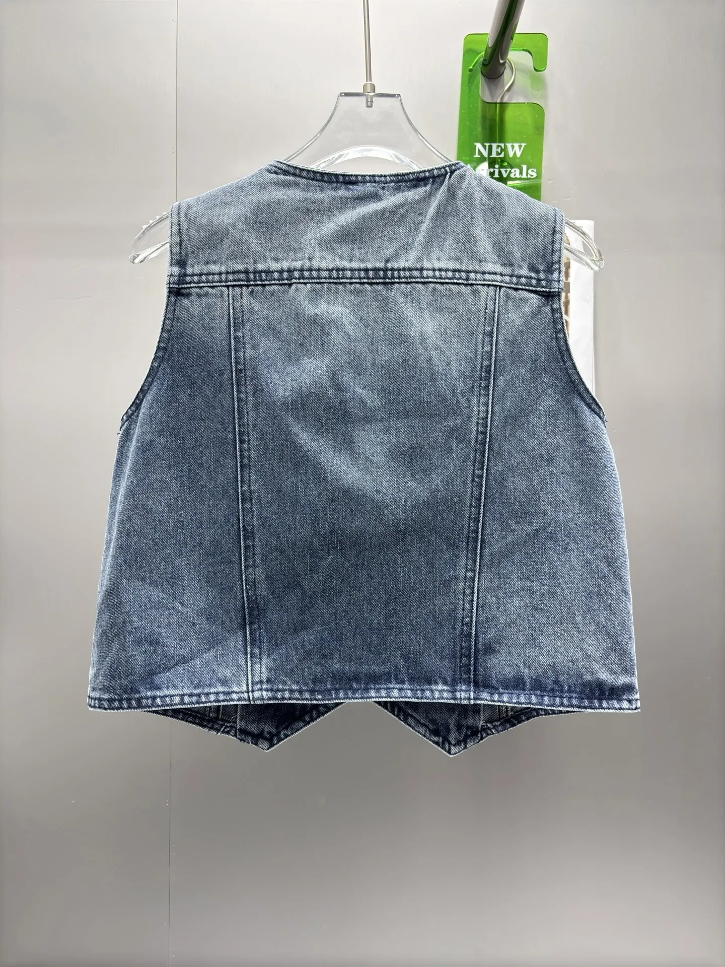 

25 New Double Pocket Classic Casual Button Decorated Denim Vest Loose Pants Set