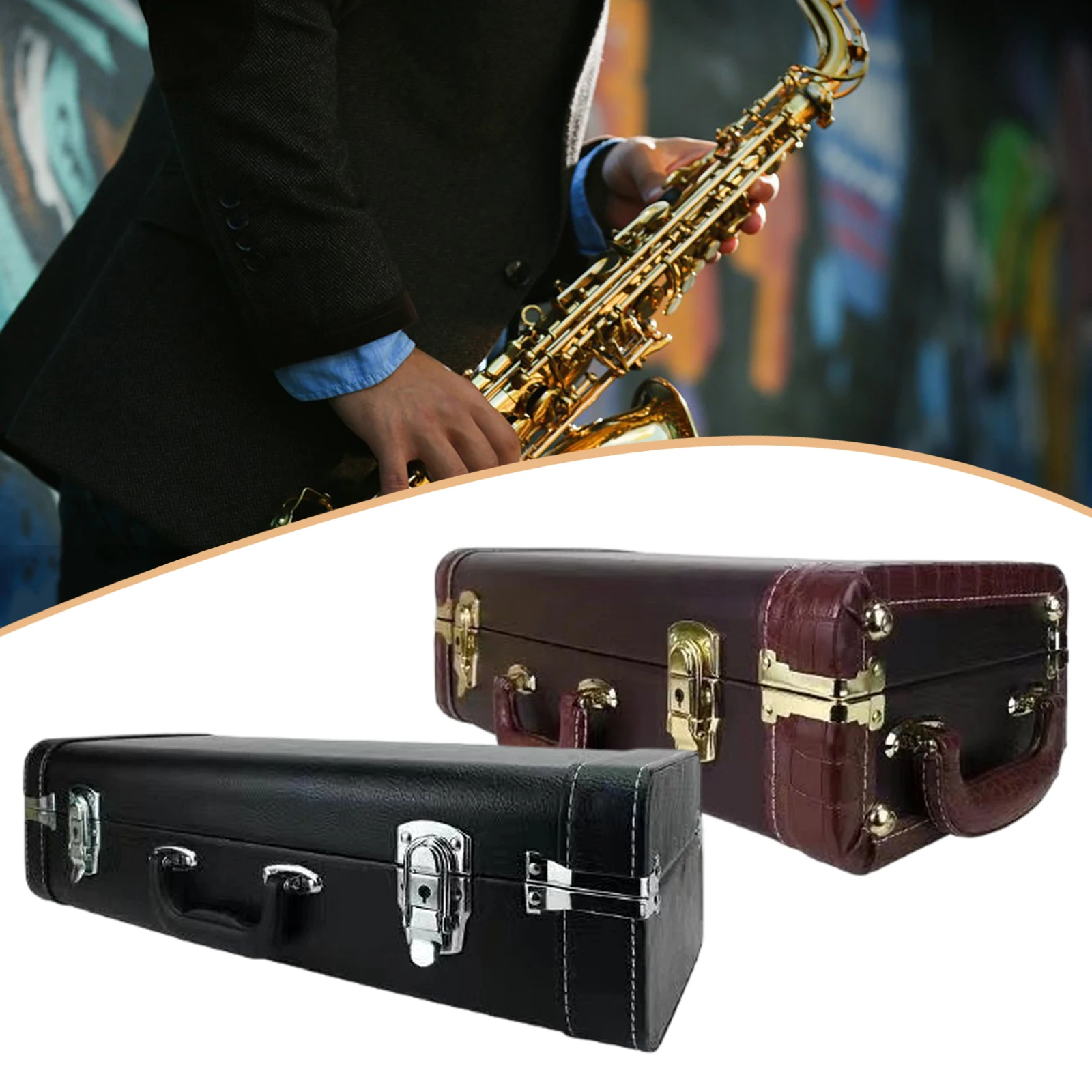 Alto Saxophone Case Portable,Shockproof Luggage Hard Briefcase,Padded Protective with Handle Sax Gig Bag Saxophone Bag Carrying