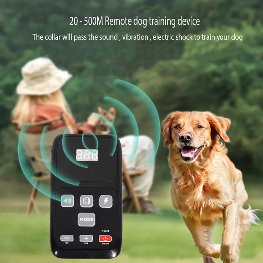 For 1 Dog Two-In-One Wireless Smart Dog Collar Dog Training Device Bark Stopper Electronic Fence Remote Control