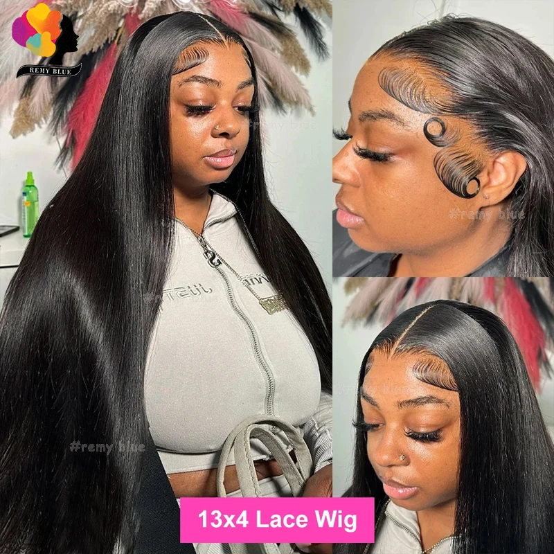 13x6 Bone Straight Human Hair Lace Frontal Wigs for Women 180% Density 13x4 Lace Front Human Hair Wig Pre-Plucked Lace Front Wig