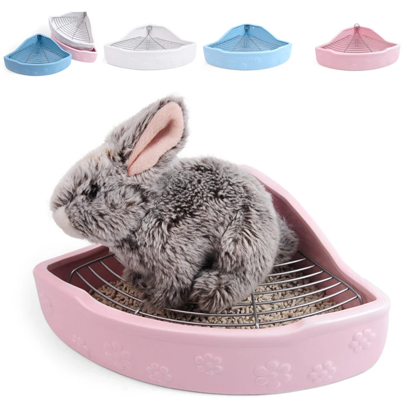 

Rabbit Toilet Litter Box Ceramics Pet Toilet Potty Training Basin for Hamster Rabbit Hedgehog Chinchilla Pet Toilet Supplies