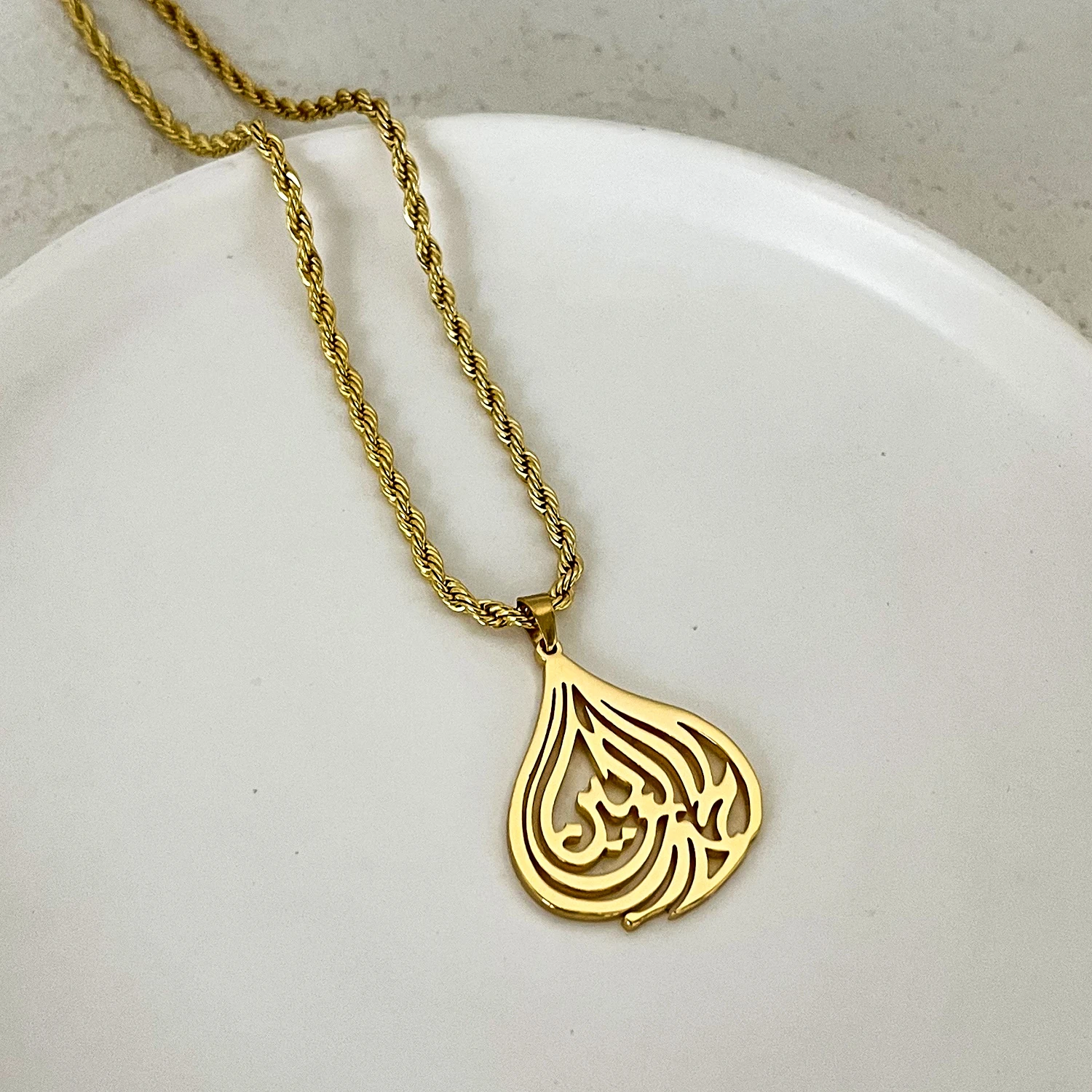 Personalized Arabic Style Necklace Gold Flat Stainless Steel Women Jewelry Amazing Start Of School Gift For Girls