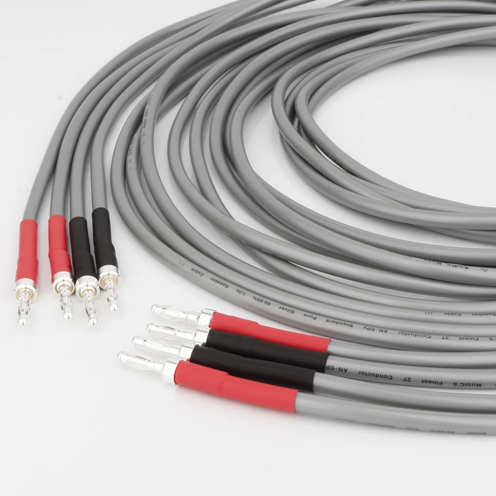 High-end Audio Note AN-SPXII OCC Silver Plated Hifi Speaker Cable Audio Loudspeaker Wires with Spade/Banana Connectors