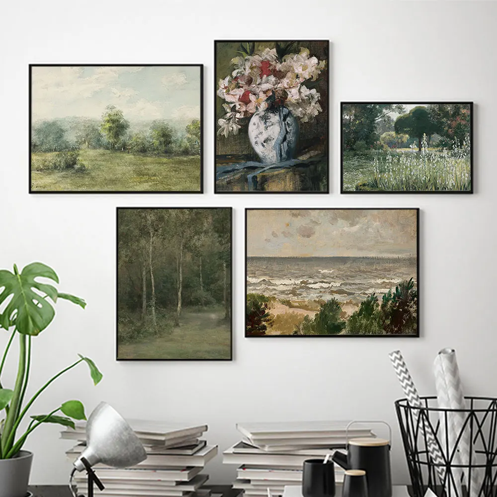 

Vintage Poster and Print Nature Landscape Picture Wall Art Canvas Painting Nordic Modern Scenery Home Decor Living Room Design