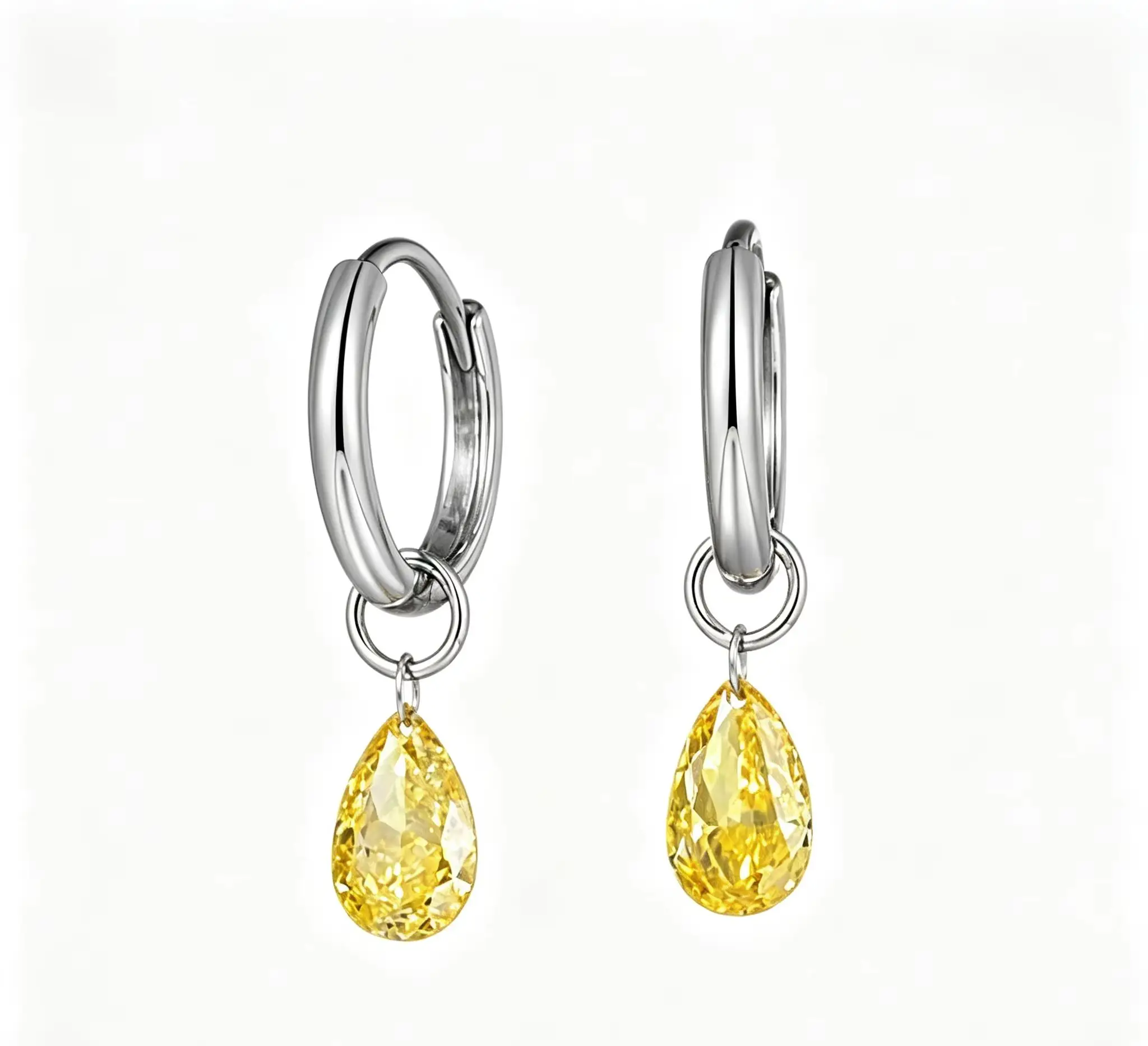 10K 0.84g Pear cut hoop drop earrings Lab Grown Diamond CVD 1.08ct-2pcs NGTC Certified Wholesale