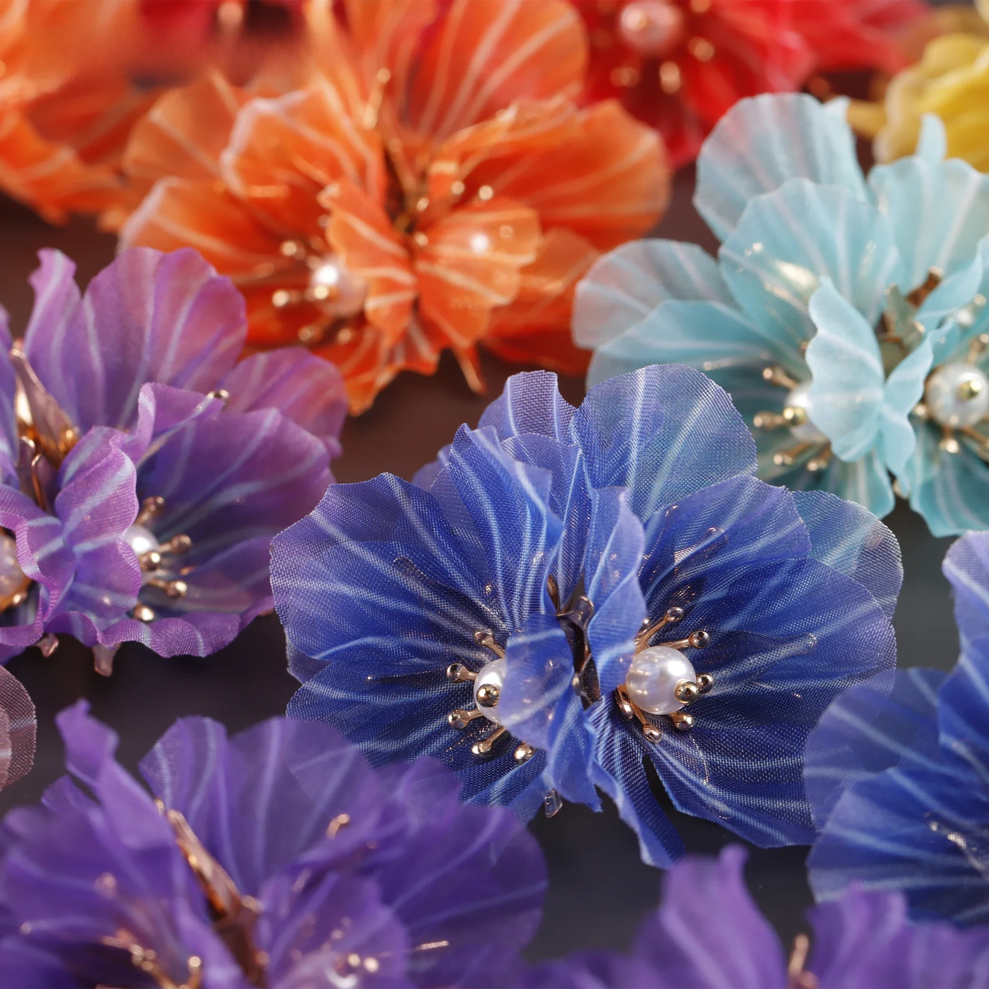 GUFEATHER F163, accessoires de bijoux, plaqué or 18 carats, fait à la main, forme de fleur, breloques, pendentifs de boucles d'oreilles à faire soi-même, fabrication de bijoux, 6 pièces/lot