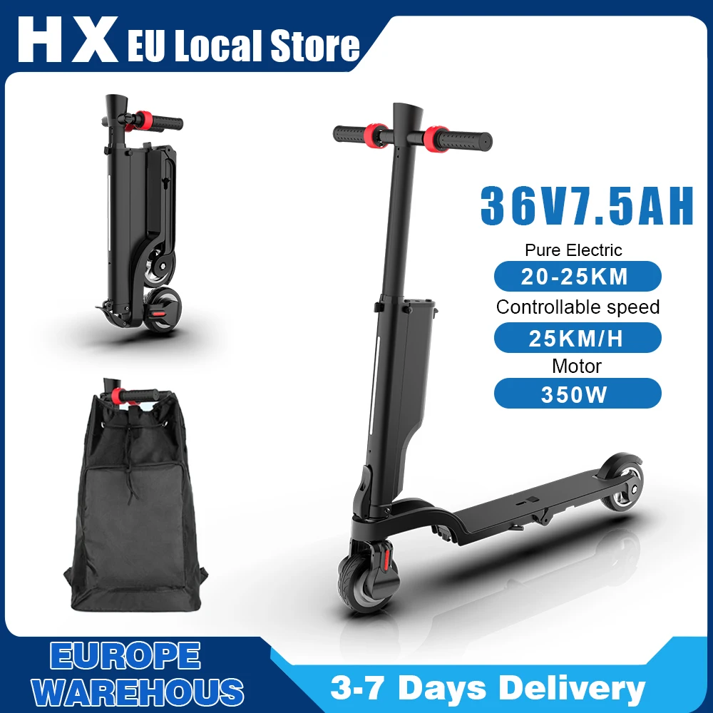 Patinete eléctrico HX X6, 36 V, batería extraíble de 7,5 Ah, patinete plegable con mochila para adultos, ideal para desplazamientos