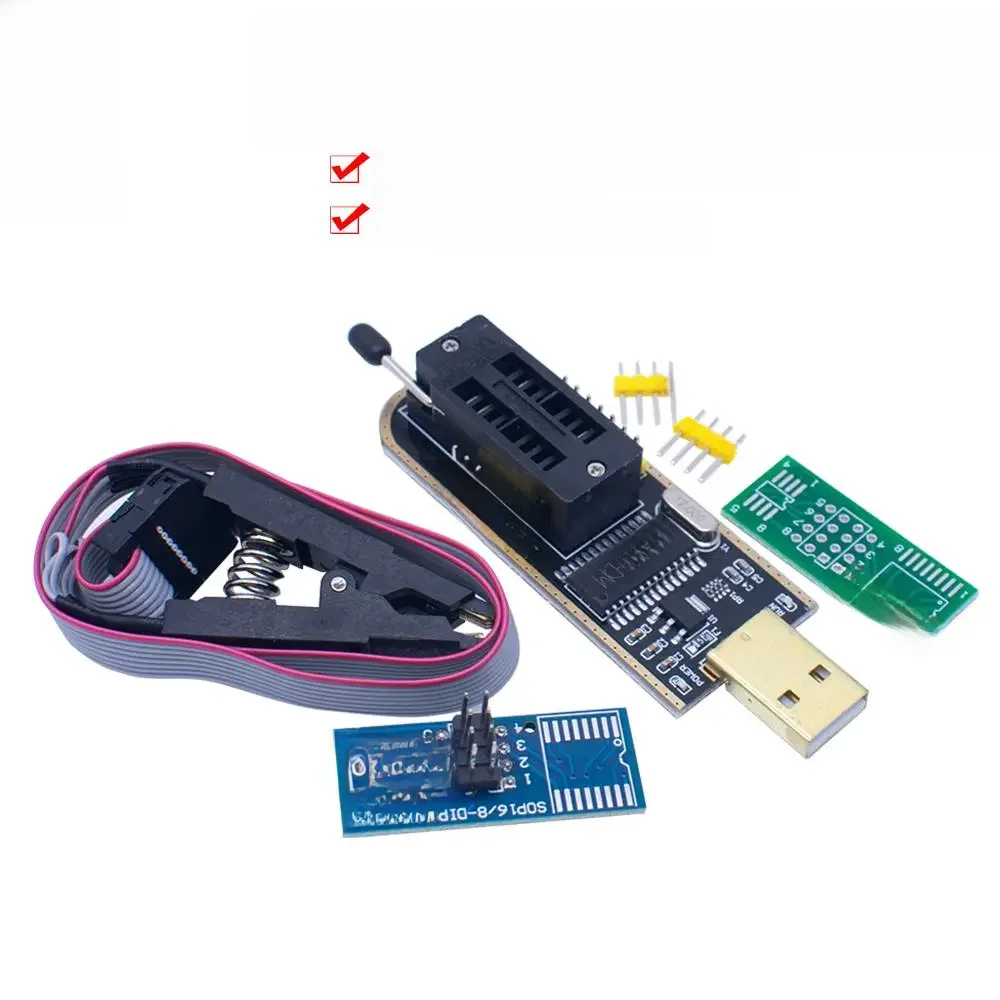 Moduł programator USB CH341B 24 serii 25 EEPROM Flash BIOS CH341 + klip testowy SOIC8 SOP8 do EEPROM 93CXX / 25CXX / 24CXX — zdjęcie 2