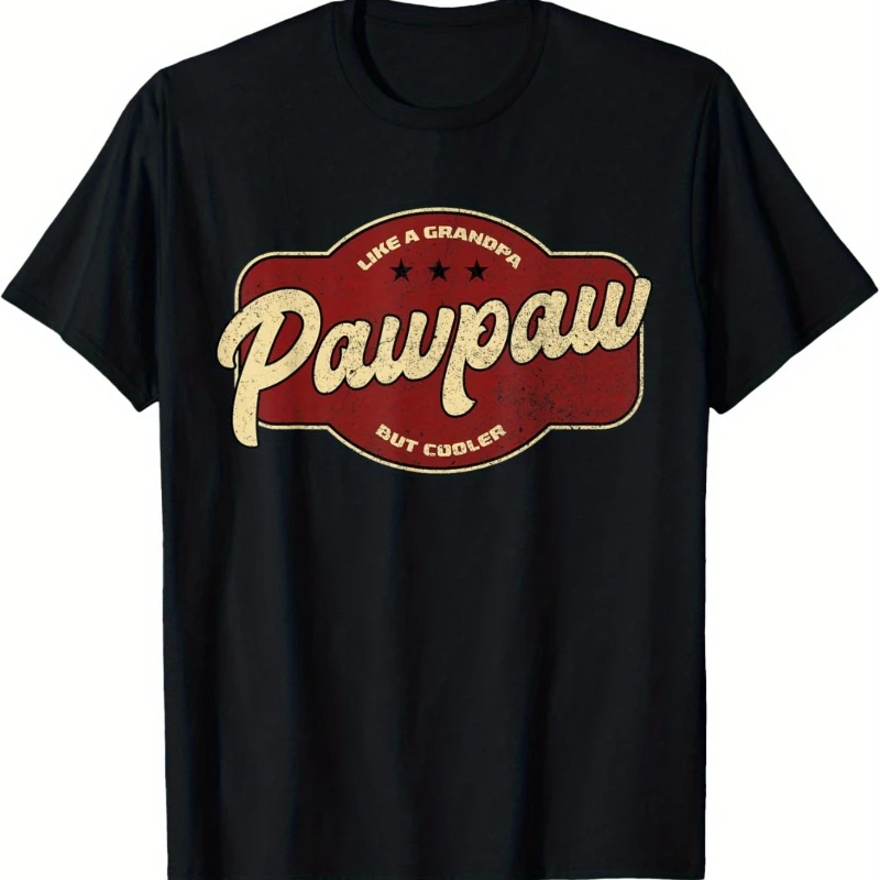 

Men's Grandpa Papaya Graphic T-Shirt Casual Short Sleeve Tee with Red & Brown Geometric Circle Print Everyday Fashion