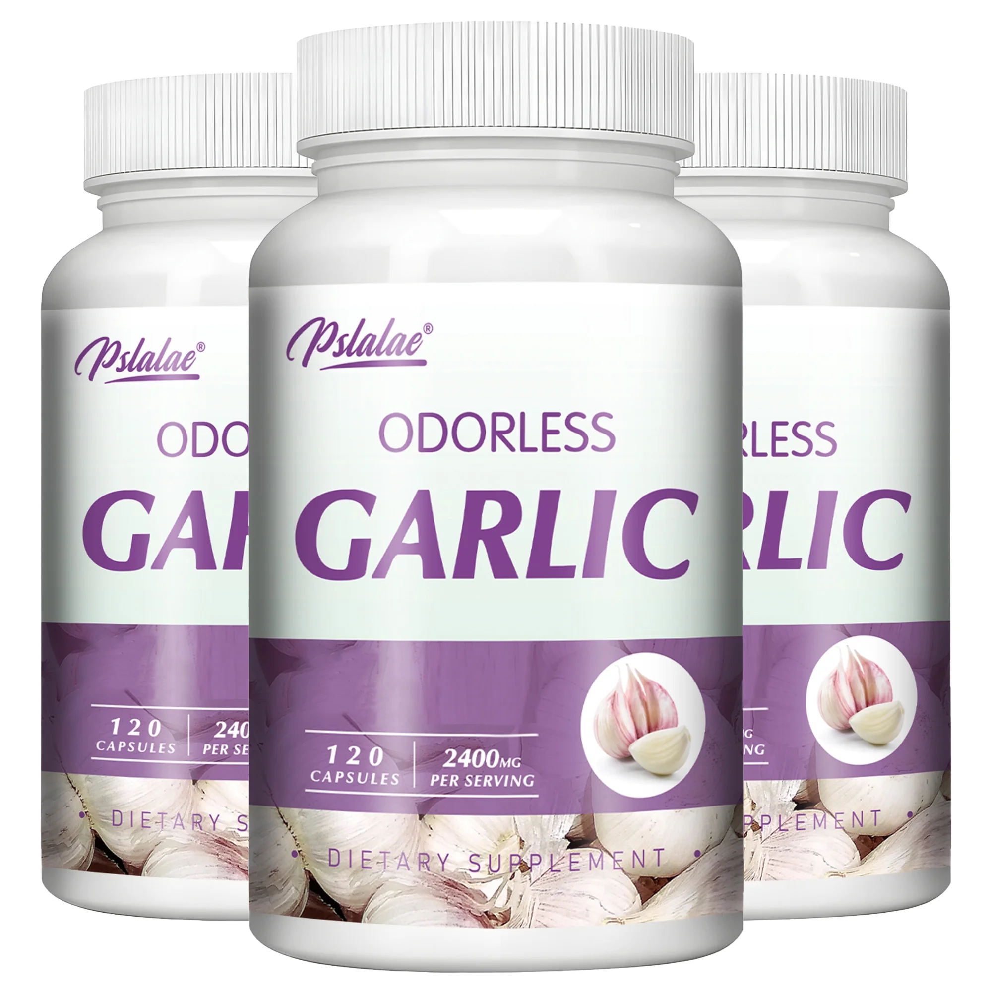 Odorless Garlic - Lowering Cholesterol Immune and Protect Cardiovascular, Cellular Detox - 120 Capsules