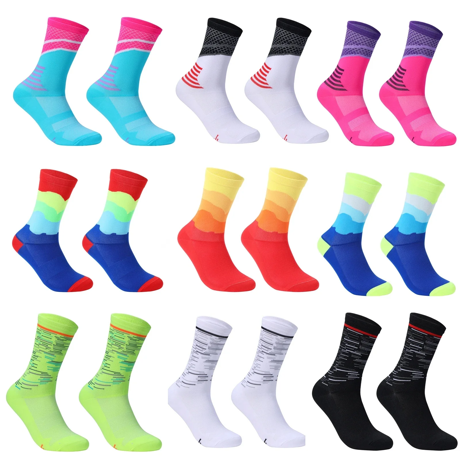 AliExpress NONE Sport Socks Unisex Cycling Socks Men Outdoor Sports Socks Bike Footwear for Road Bike Socks Running Basketball
