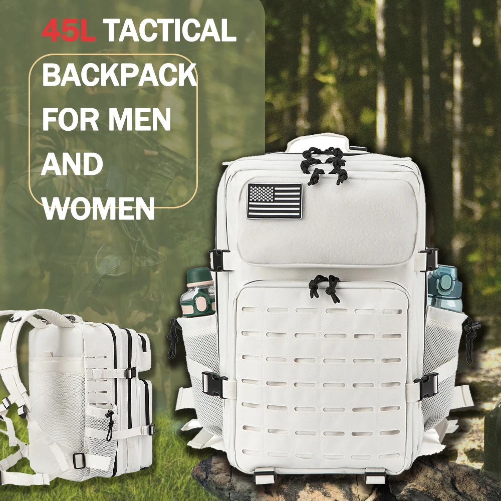 

Тактический рюкзак 45 л для мужчин и женщин, спортивный рюкзак с двойным подстаканником, охотничья сумка для выживания MOLLE, рюкзак для кемпингового снаряжения
