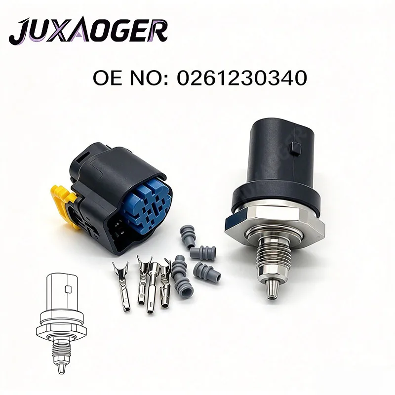 Combined Oil Pressure Temp Sensor 0261230340 026154401F For Mazda CX-5 6 Atenza 3 CX-9 2.5T Porsche 911 with 1928405159 Plug Set