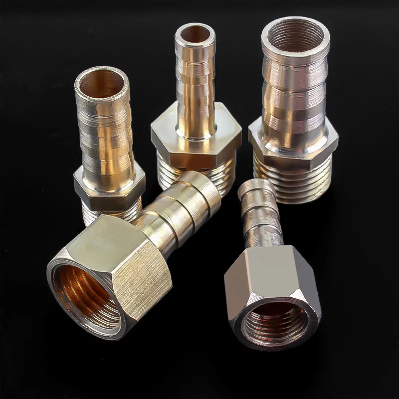 Air Connector Pipe Fitting PC 6 8 10 12 14mm Brass Joint Hose Male Thread Thread Diameter 1/4 1/8 1/2 3/8 for Gas Water Pipe