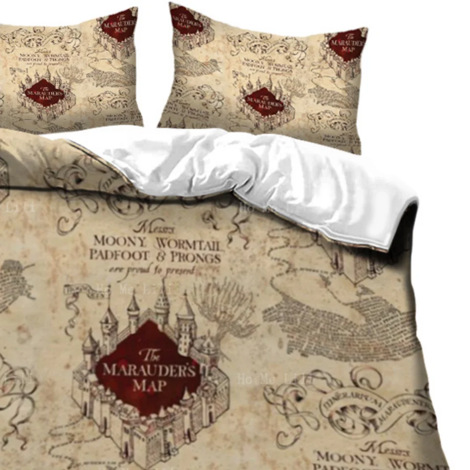 Wizarding World Marauder Map And Desert Castle Duvet By Ho Me Lili Bedding Set