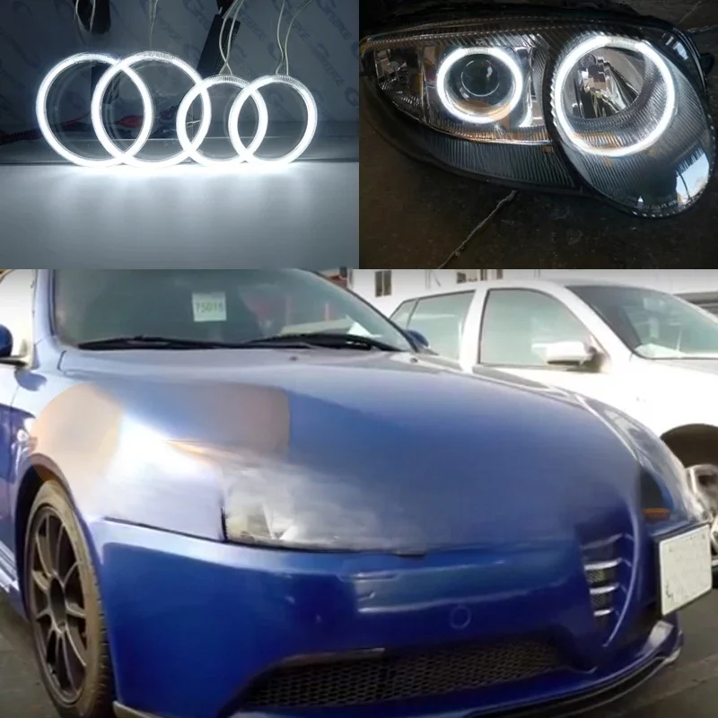 Dla Alfa Romeo 147 2000 2001 2002 2003 2004 Reflektor ksenonowy Doskonały Ultra Bright CCFL Angel Eyes Halo Rings Akcesoria samochodowe — zdjęcie 2
