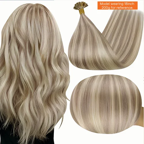 Extensiones de cabello con punta en U, brillo completo, Color Balayage de fusión, 40-50g, cuentas de pegamento de queratina, extensiones de cabello humano Remy preadheridas