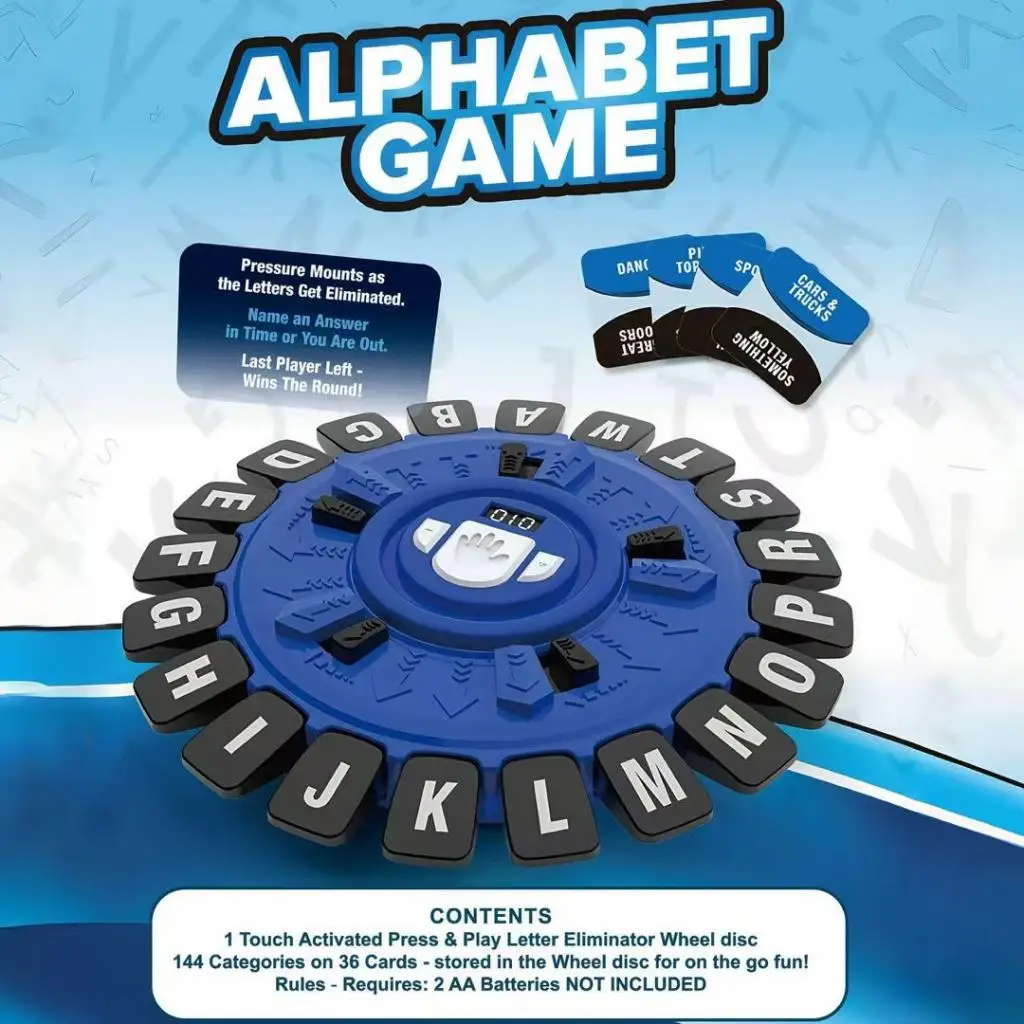 Set Gioco di Parole con 24 Lettere, 2 Modalità, 220 Categorie a Tema, Display LCD, Timer, Gioco da Tavolo Multiplayer per Feste