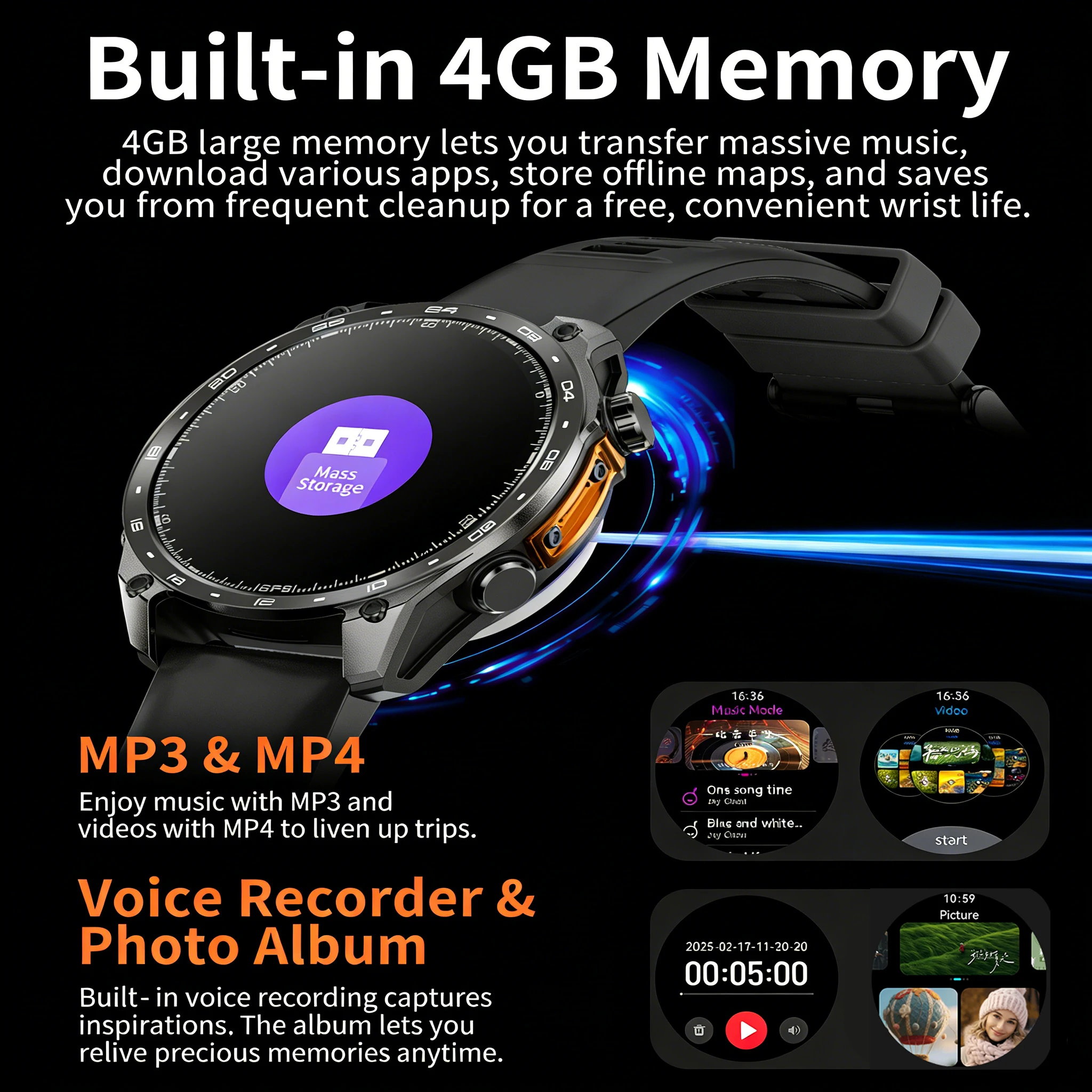 2026 GPS 스마트워치 아웃도어 HD300Pro 스포츠워치 오프라인 지도 5.4 블루투스 통화 방수 건강 관리 여행 다이빙 스마트워치