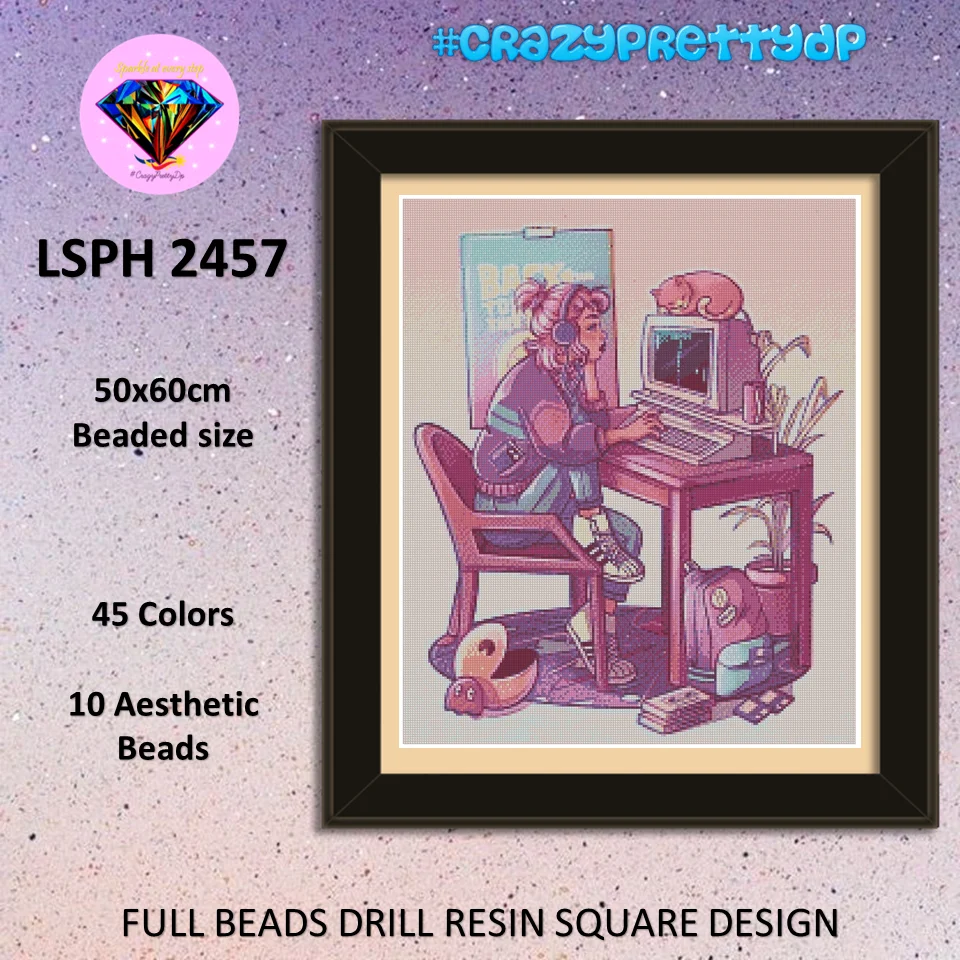 crazyprettydp diamond painting LSPH 2457 square resin Popular Rhinestone Crystal Decor Diy crazy pretty