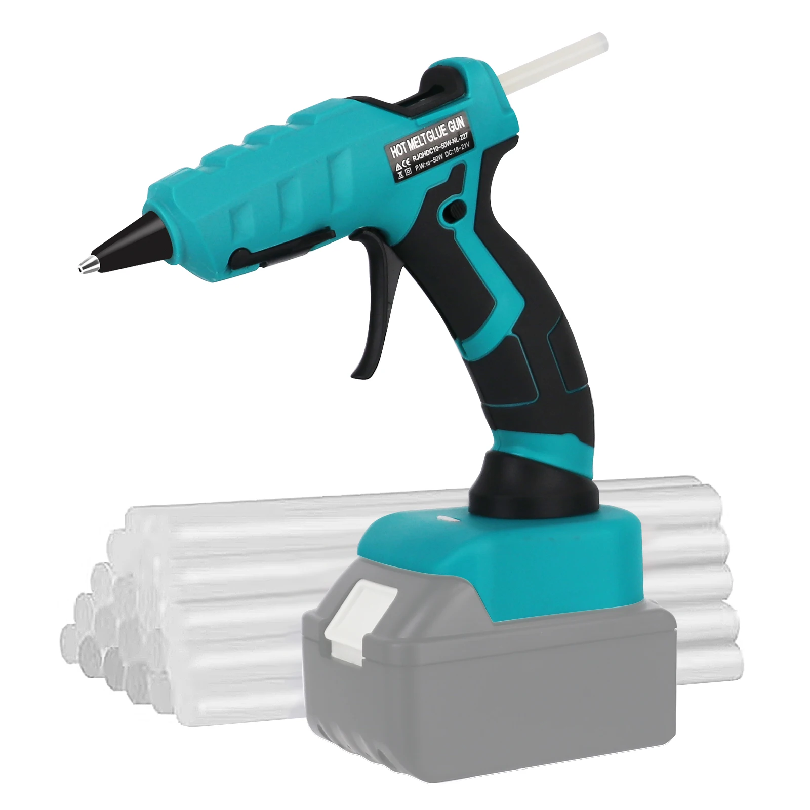 

50W Cordless Hot Melt Glue Gun for Makita 18V Li-ion Battery with 30pcs 7mm Glue Sticks Power Repair Tools (No Battery)