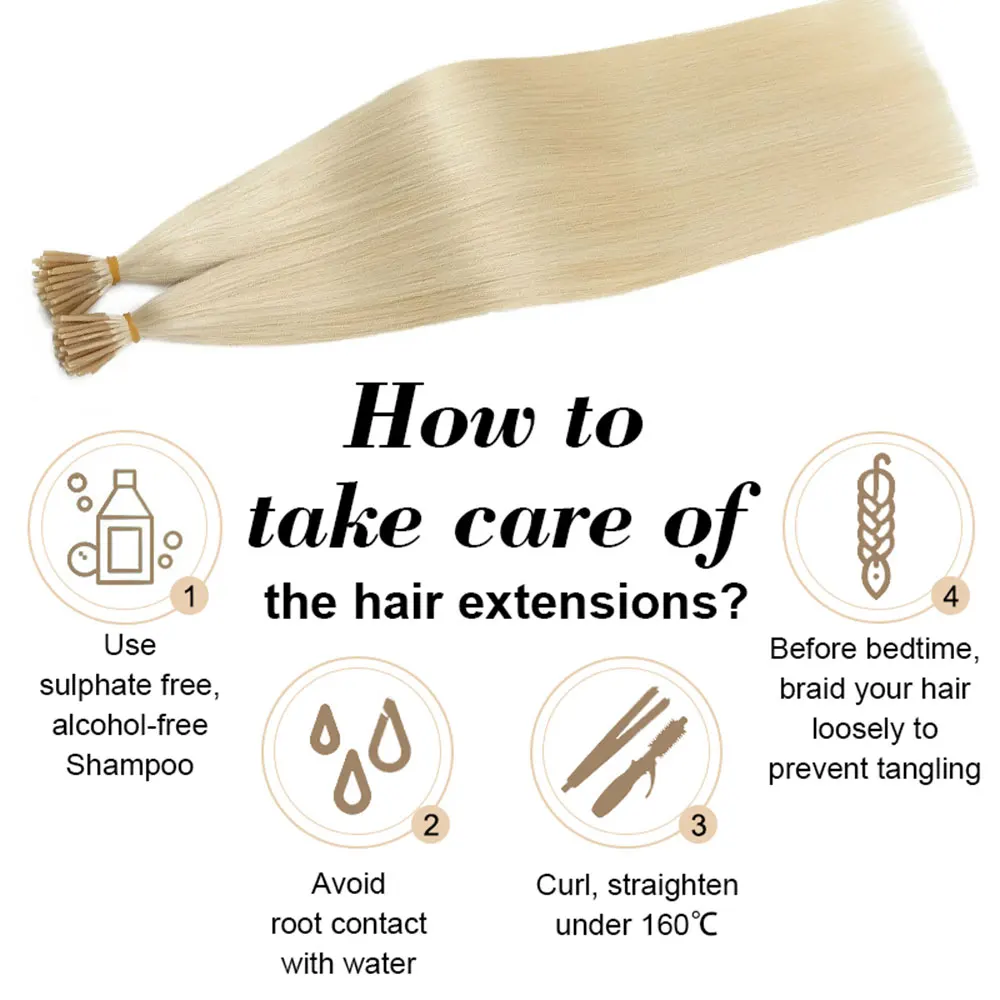 ストレート I チップヘアエクステンションナチュラルブロンド 100% 本物の人間の融合ヘアエクステンションケラチンカプセルダークブラウン色 50 個