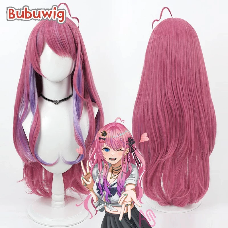 

Bubuwig синтетические волосы Kuramochi Meruto косплей парики аниме виртуальный YouTuber 70 см длинный темно-розовый смешанный фиолетовый парик термостойкий