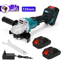 125MM Brushless Electric Angle Grinder 3 Speeds Cordless Grinder Cutting Machine Woodworking Power Tool for Makita 18v Battery