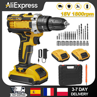 Multifunctional Electric steel Screwdriver 1800RPM 45N.m Cordless Power Tool 25 + 3 Torque Setting 2 Gear Speed With 2Pcs Battery