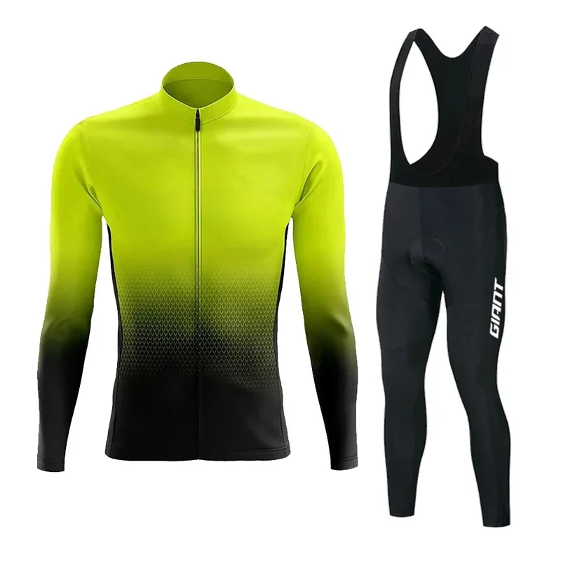 AliExpress 2023 Men's Cycling Set Quick Dry Autumn GIANT Bicycle Long Sleeves Male Cycling Jerseys Set Mountain Bike Suit Bicycle Clothes