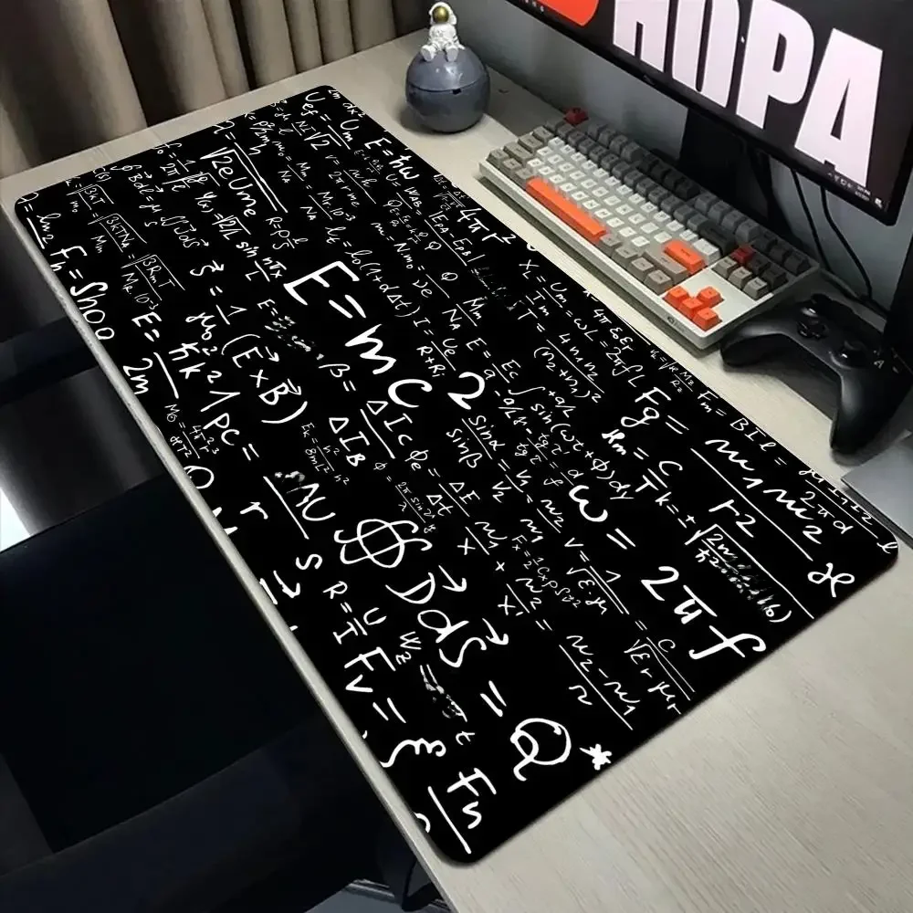 Podkładka pod mysz z wzorem E=mc2, naukowa podkładka na biurko, urocza matematyczna podkładka na biurko, rozszerzona podkładka pod klawiaturę do gier, duża XXL podkładka dla graczy 90x40 — zdjęcie 2