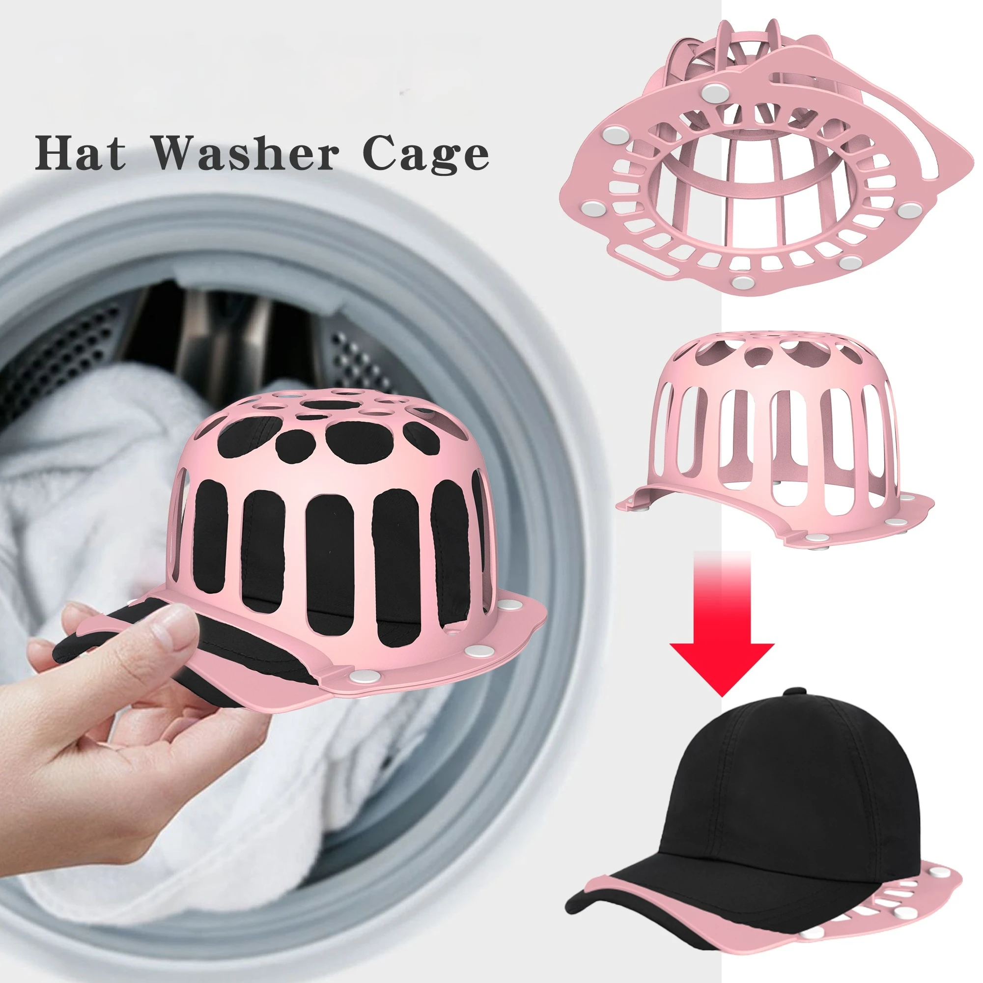 Silicon Hat Washer Cage For Front Load Washer,Maintain The Shape Of The Hat,Hat Cleaner Cage For Adult And Kid\'S Baseball Caps