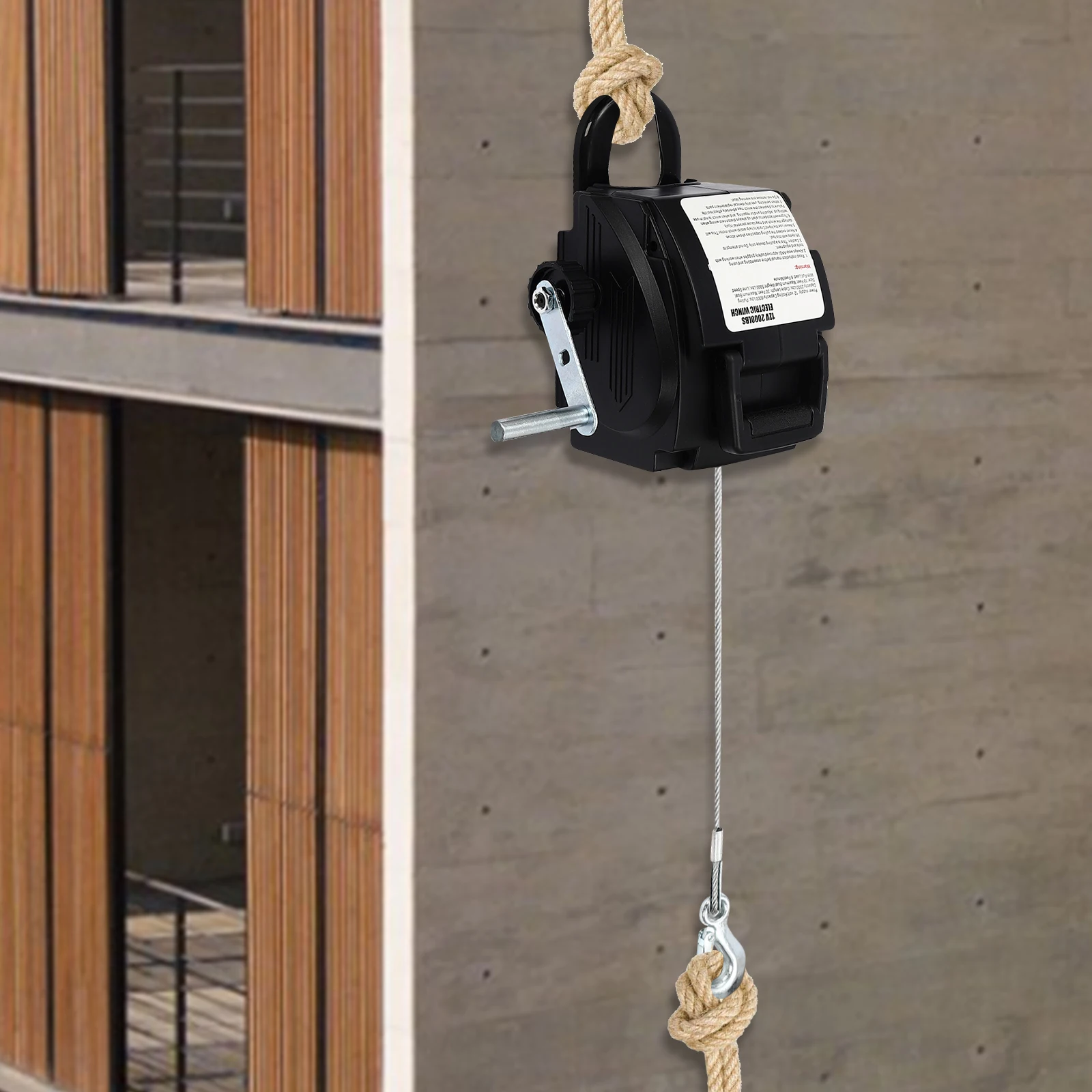 Electric Winch with 2000 lbs Pulling Force and Remote Control, Electric Boat Winch, 12V Electric Winch for Towing Ships, Trucks and Other Heavy Objects