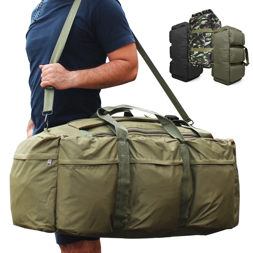 Carruth Outdoor Double Bag 100L Storage Pocket 8 Military Bag Duckle Bag Military Bag Large Capacity Backpack Large Boston Backcross backoutdoor Camping Bag Packing