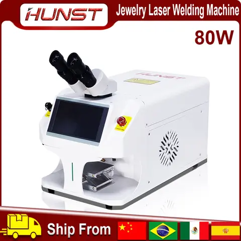 Hunst 쥬얼리 레이저 용접기, 납땜 미니 휴대용 섬유 레이저 용접기, 금 실버 티타늄 링 목걸이 금속, 80W