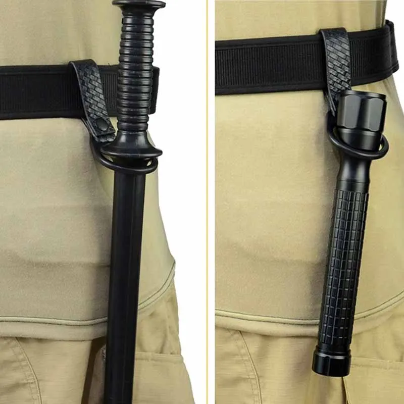 

2PCS Tactical Flashlight Holder for Duty Belt D/C Cell Flashlight Ring Clip with Snap Closure Compatible Hunting Accessories