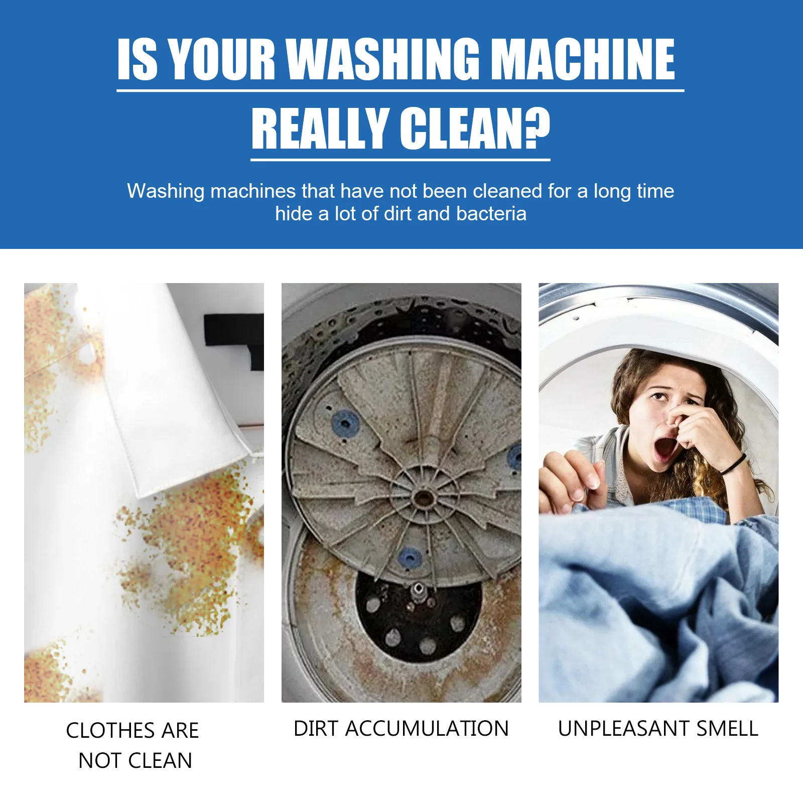 Jakehoe 12pcs Washing Machine Cleaning Tablets Tank Descaling Remove Odor Detergent Clean Laundry Machine Decontamination Tablet