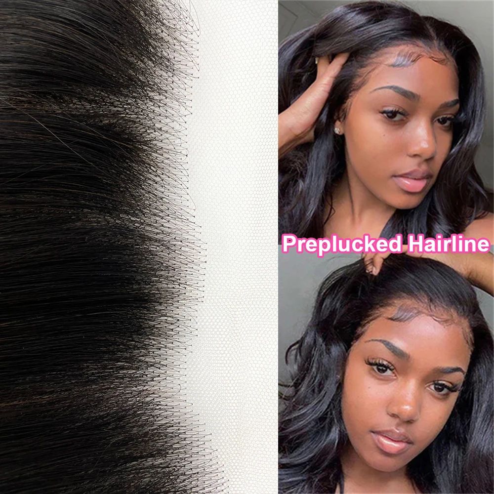 13x4 Body Wave Lace Frontal Transparent Lace 4x4 Lace Closure Burmese Raw 100% Human Hair Pre Plucked Lace For Women Curly Hair