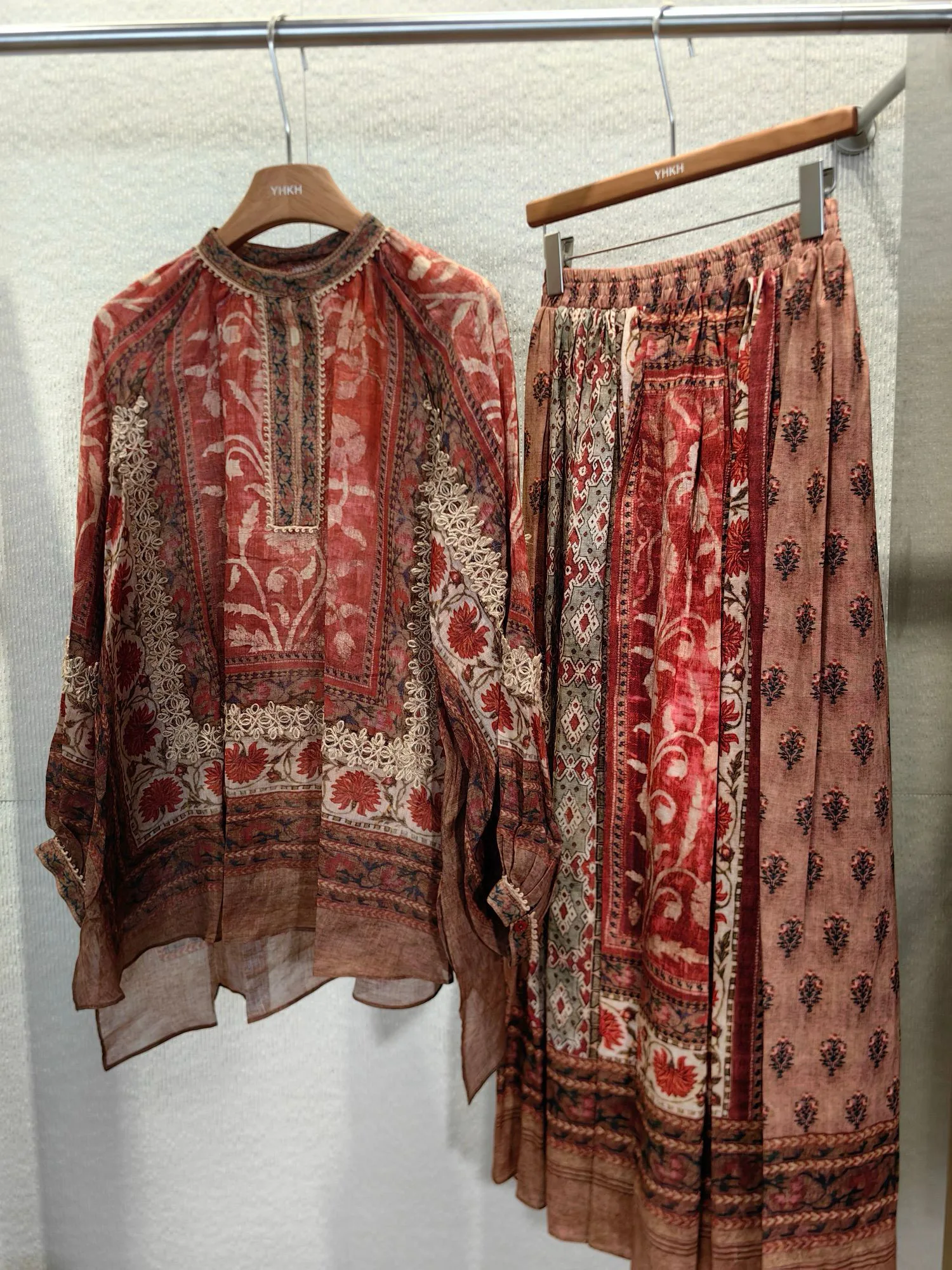 

Bohemian casual women's summer linen long sleeve set of clothes