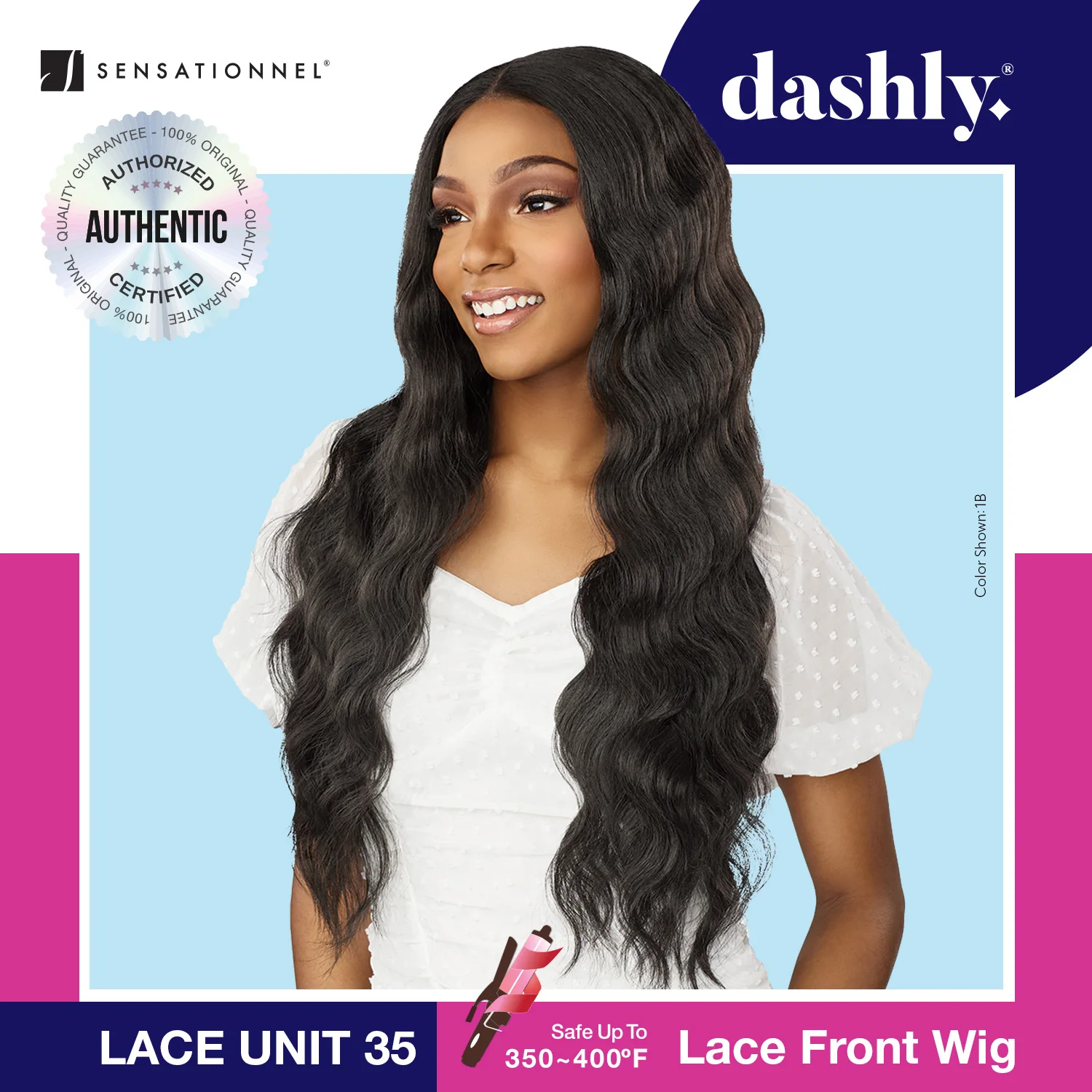 Sensationnel Dashly HD Lace Front Wig Lace Unit 35 - Long, Seamless Wear, Stunning Style