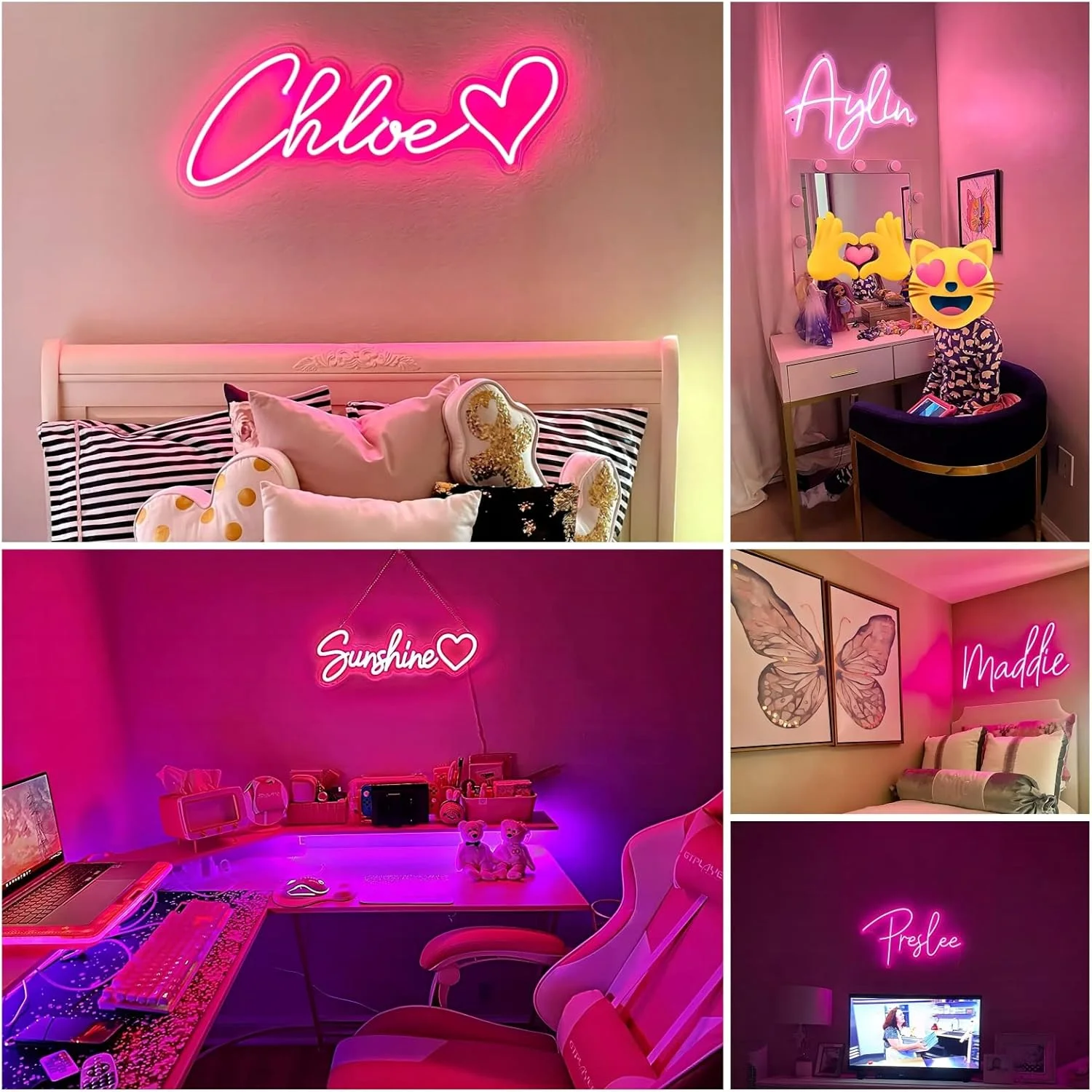 Letreros de neón con nombre personalizado, luces Led personalizadas, letrero personalizable para decoración de pared de boda, dormitorio infantil, fiesta de cumpleaños, esposa, neón