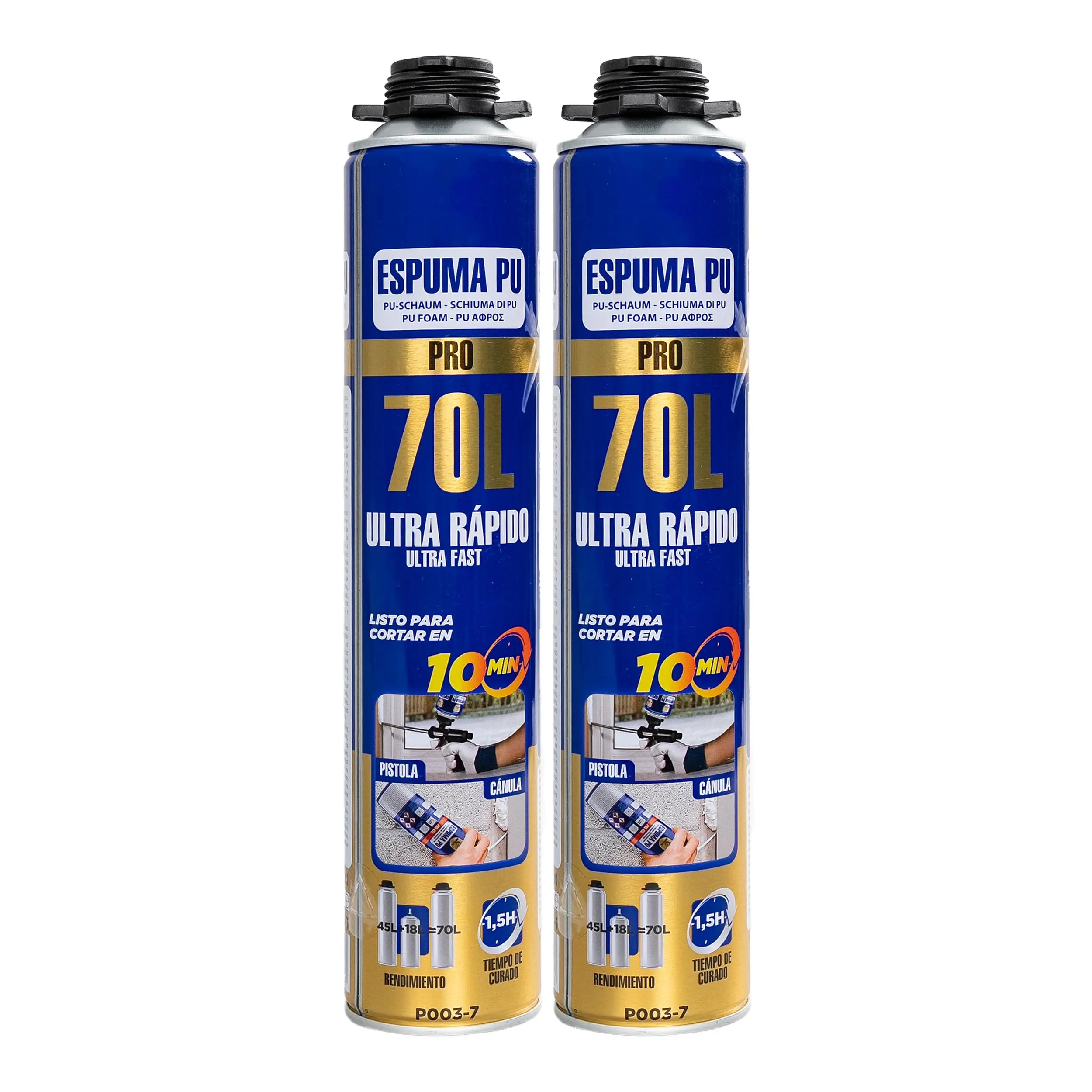 Espuma de Poliuretano Expansiva 750ml, Sellador de Grietas y Huecos, Aislamiento Térmico y Acústico para Puertas, Ventanas